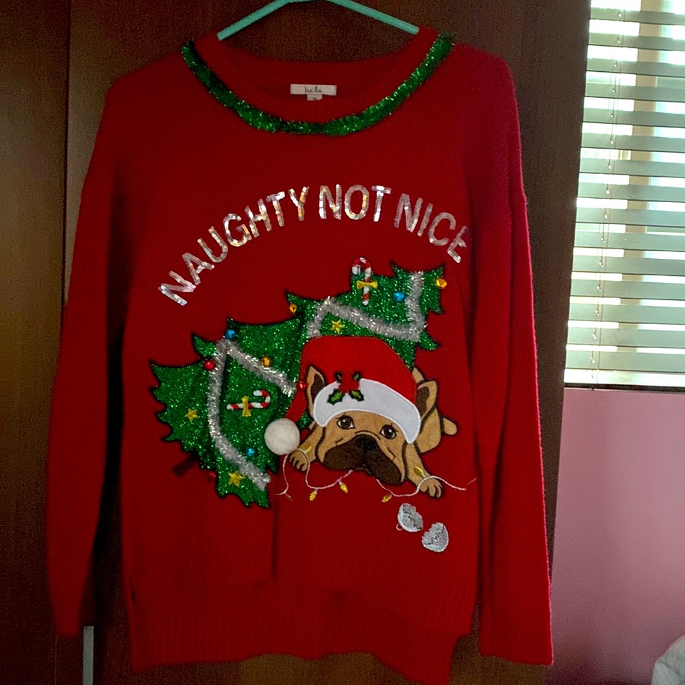 Christmas Pug sweater in very good condition. Worn once.